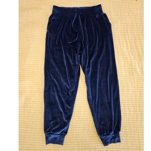 Victorias Secret On Point Navy Blue Ribbed Velour Joggers Lounge Pants Cozy Soft